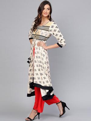 High slit printed kurta - 15932522 - Standard Image - 2
