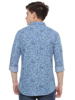 blue floral printed casual shirt - 15932687 - Standard Image - 2