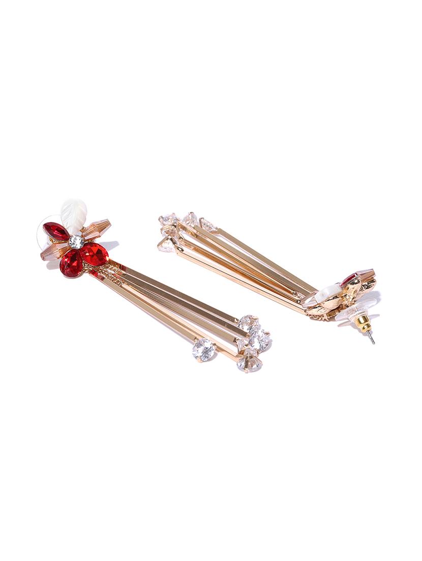 red brass drop earring - 15932885 - Zoom Image - 2