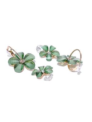 green brass drop earring - 15932900 - Standard Image - 2