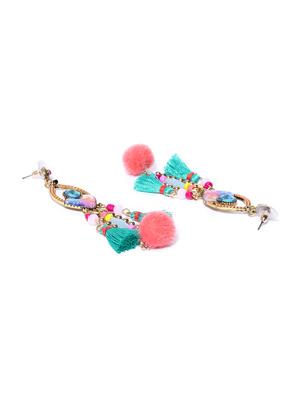 multi colored brass drop earring - 15933255 - Standard Image - 2