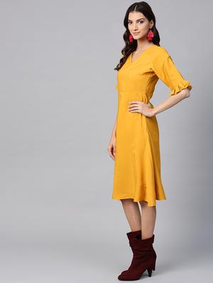 ruffle detail a-line dress - 15933508 - Standard Image - 2