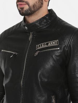 black leather biker jacket - 15934372 - Standard Image - 5