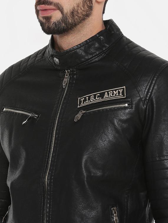 black leather biker jacket - 15934372 - Zoom Image - 5