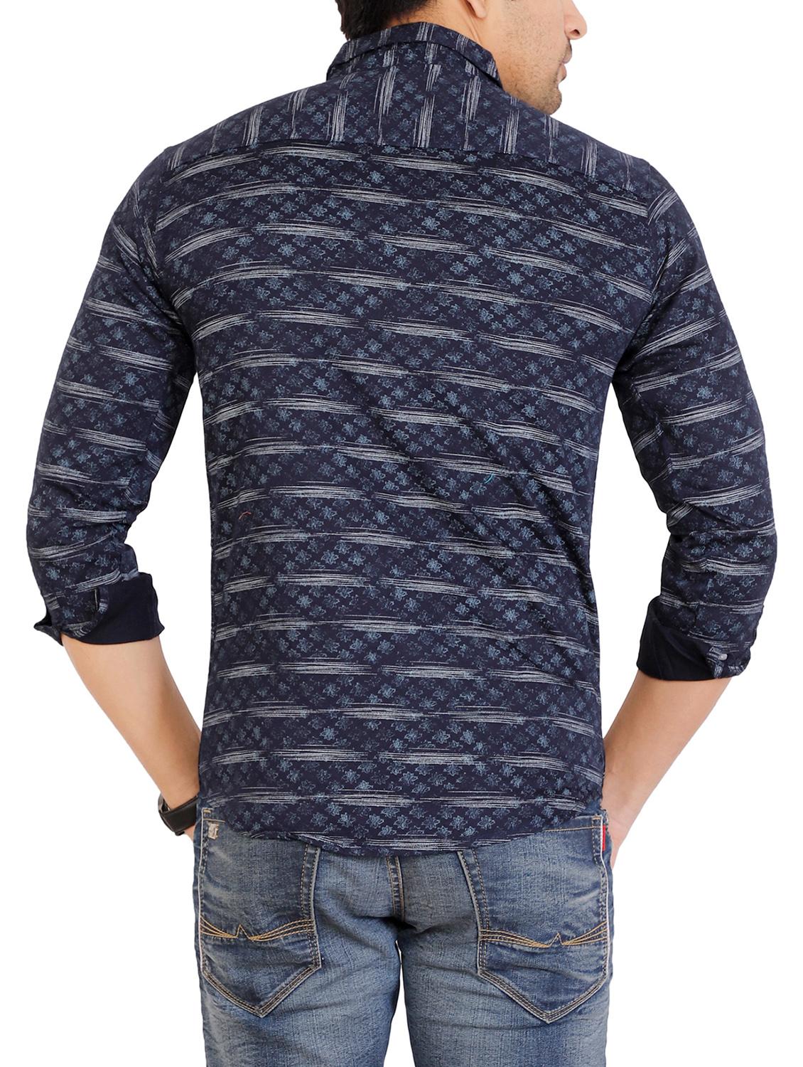 navy blue printed casual shirt - 15934712 - Zoom Image - 2