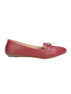 maroon slip on ballerinas - 15936273 - Standard Image - 2