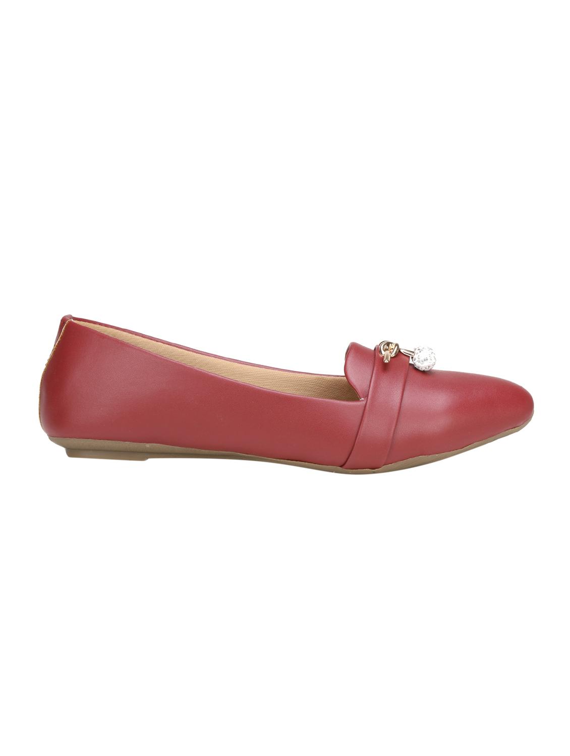 maroon slip on ballerinas - 15936273 - Zoom Image - 2