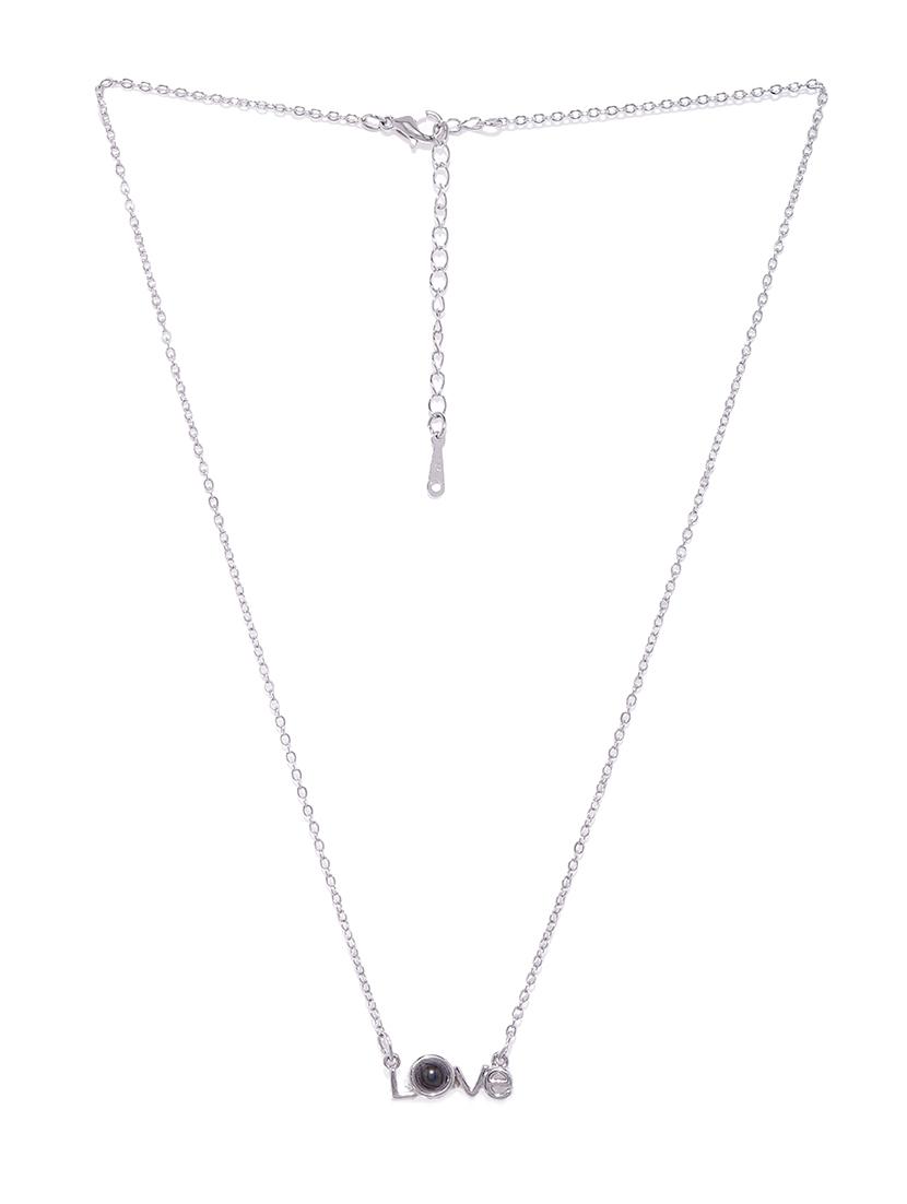 silver metal chain necklace - 15937019 - Zoom Image - 2