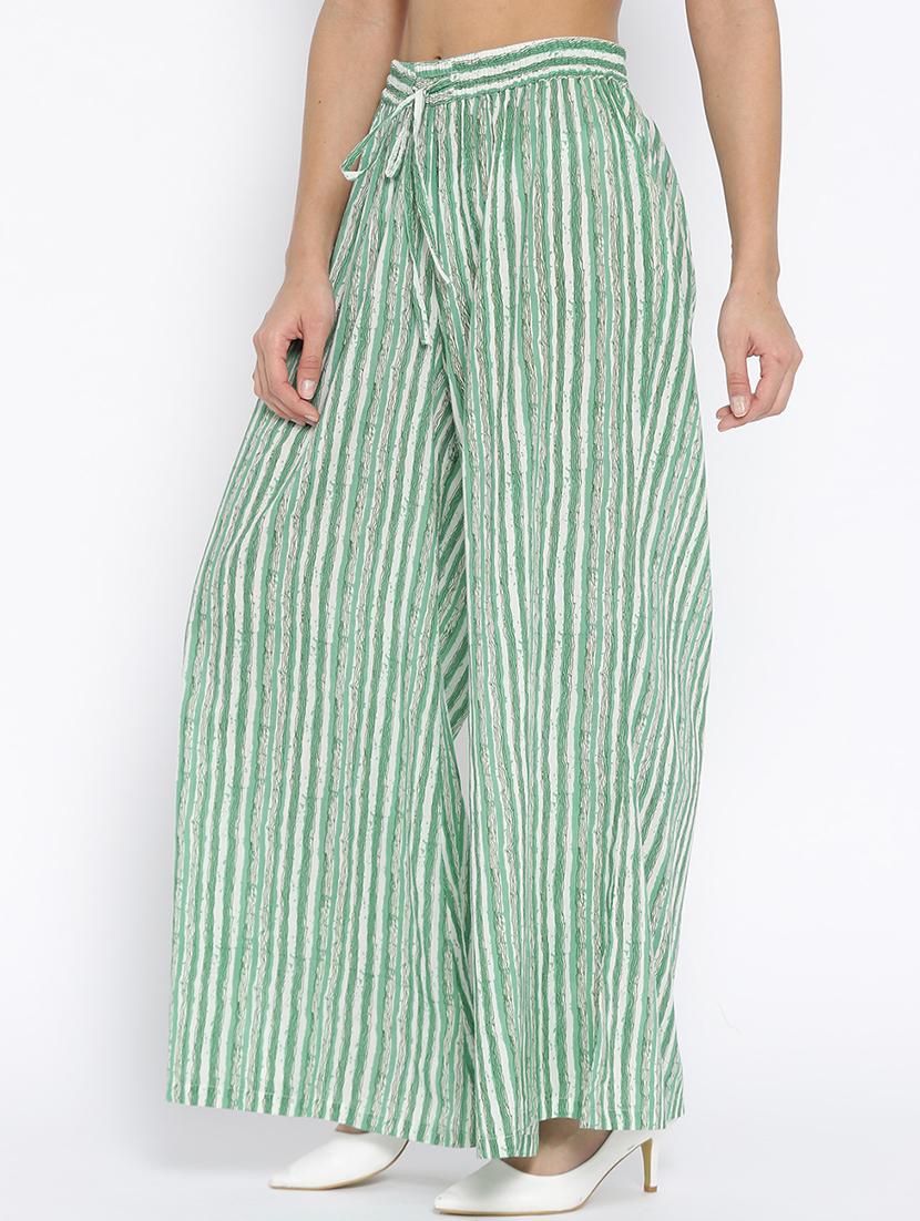 drawstring waist flared palazzo - 15937315 - Zoom Image - 2