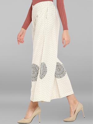 pleat detail flared palazzo - 15938603 - Standard Image - 2