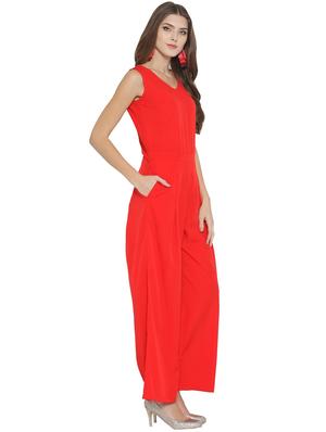 pleat detail full leg jumpsuit - 15939094 - Standard Image - 2