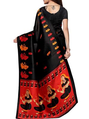 conversational printed saree with blouse - 15939994 - Standard Image - 2
