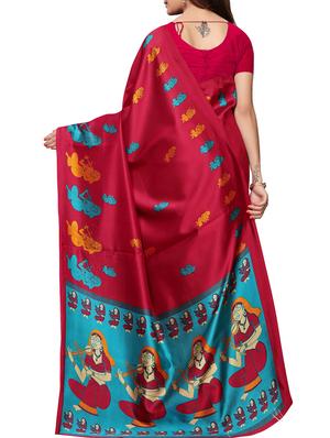 conversational printed saree with blouse - 15939996 - Standard Image - 2