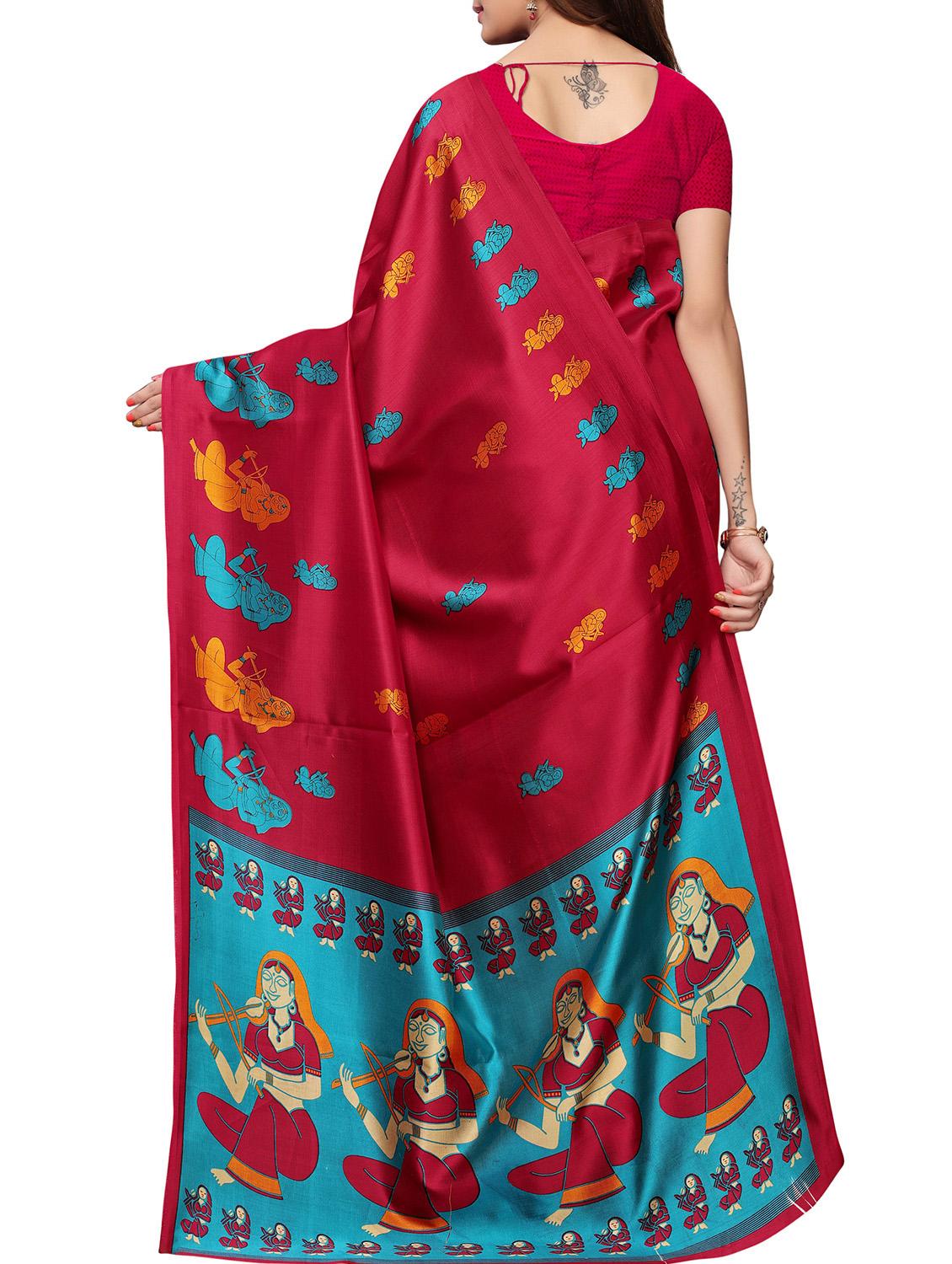 conversational printed saree with blouse - 15939996 - Zoom Image - 2