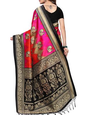 bird motif printed saree with blouse - 15940008 - Standard Image - 2