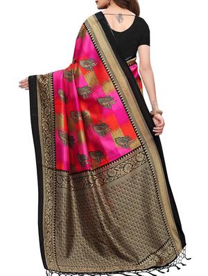 bird motif printed saree with blouse - 15940015 - Standard Image - 2