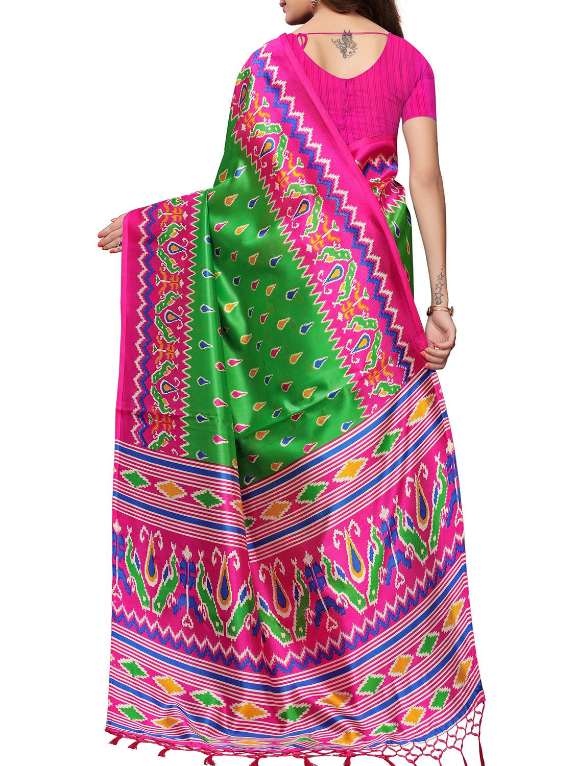 ethnic motif printed saree with blouse - 15940025 - Zoom Image - 2