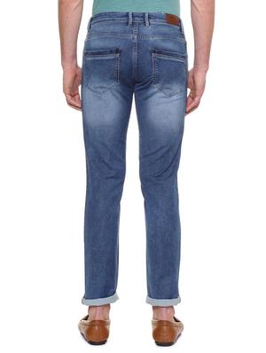 blue cotton blend washed jeans - 15940154 - Standard Image - 2