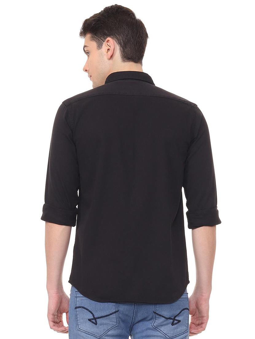 black solid casual shirt - 15940393 - Zoom Image - 2