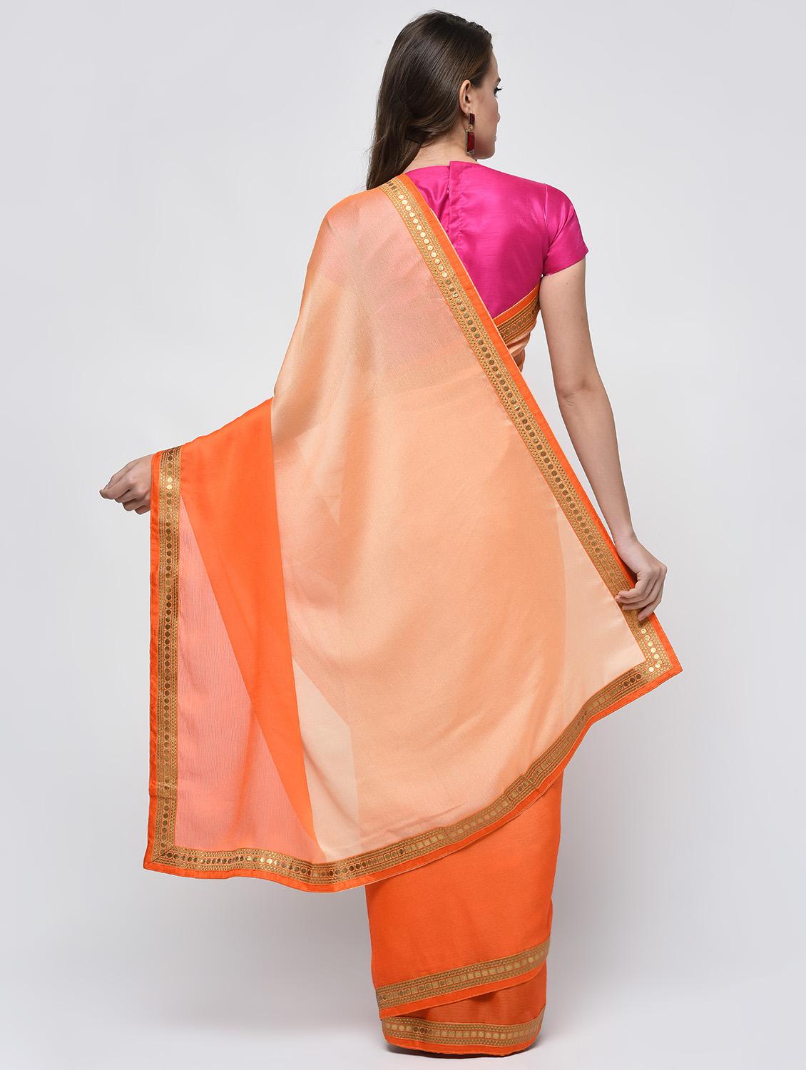 zari border ombre saree with blouse - 15940665 - Zoom Image - 2