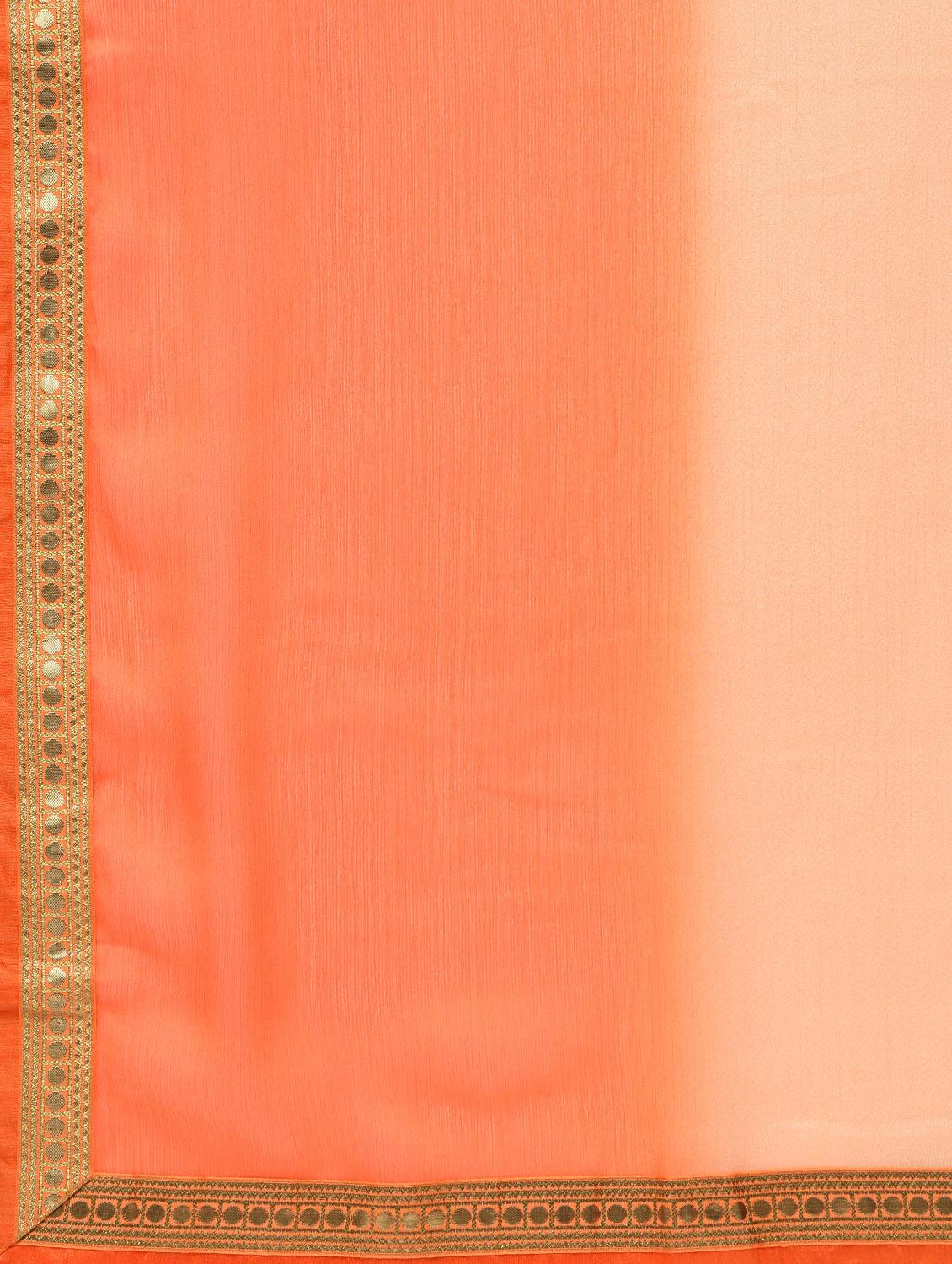 zari border ombre saree with blouse - 15940665 - Zoom Image - 5