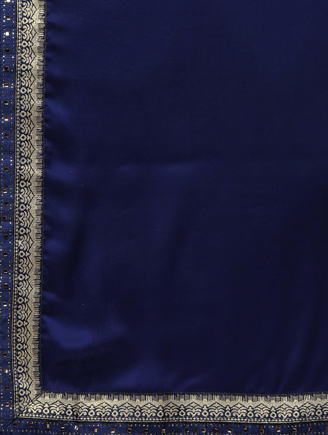 embellished zari lace border saree with blouse - 15940690 - Zoom Image - 5
