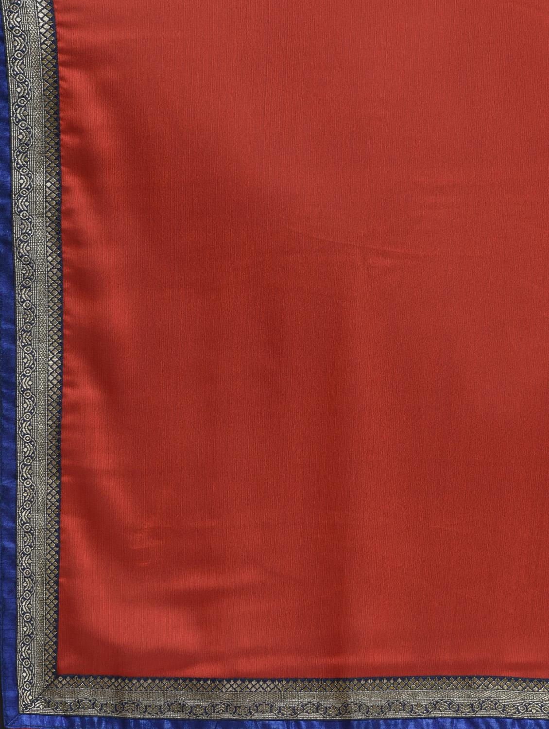 zari lace border red saree with blouse - 15940691 - Zoom Image - 5