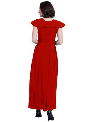 cape sleeved solid maxi dress - 15941104 - Standard Image - 2