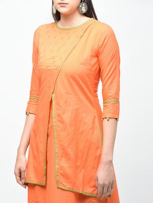 Embroidered layered kurta - 15941144 - Standard Image - 5