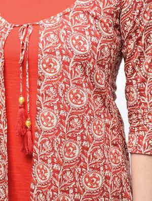 kalamkari printed a-line kurta - 15941147 - Standard Image - 5