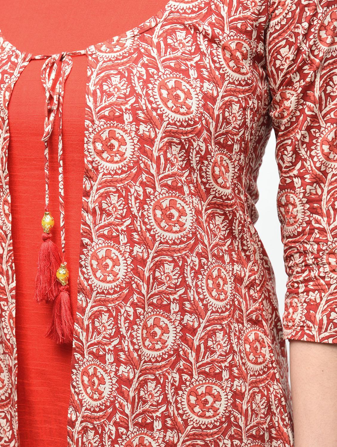 kalamkari printed a-line kurta - 15941147 - Zoom Image - 5