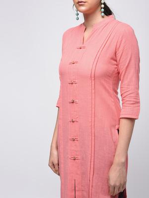 pintucks solid straight kurta - 15941156 - Standard Image - 5