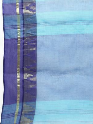 sky blue cotton tant saree - 15941999 - Standard Image - 5