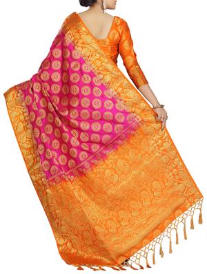 ethnic motif woven saree with blouse - 15942822 - Standard Image - 2