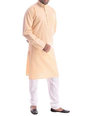 beige linen kurta pyjama set - 15943240 - Standard Image - 2