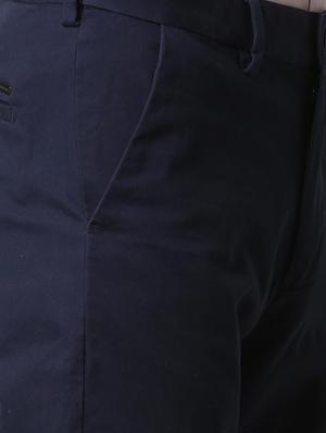 navy blue cotton blend chinos - 15943270 - Standard Image - 5
