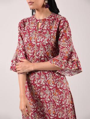 a-line printed kurta - 15943718 - Standard Image - 5
