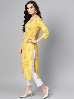 printed kaantha straight kurta - 15945309 - Standard Image - 2