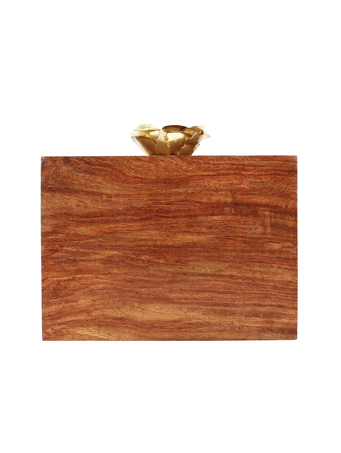 brown wood box clutch - 15945479 - Zoom Image - 2