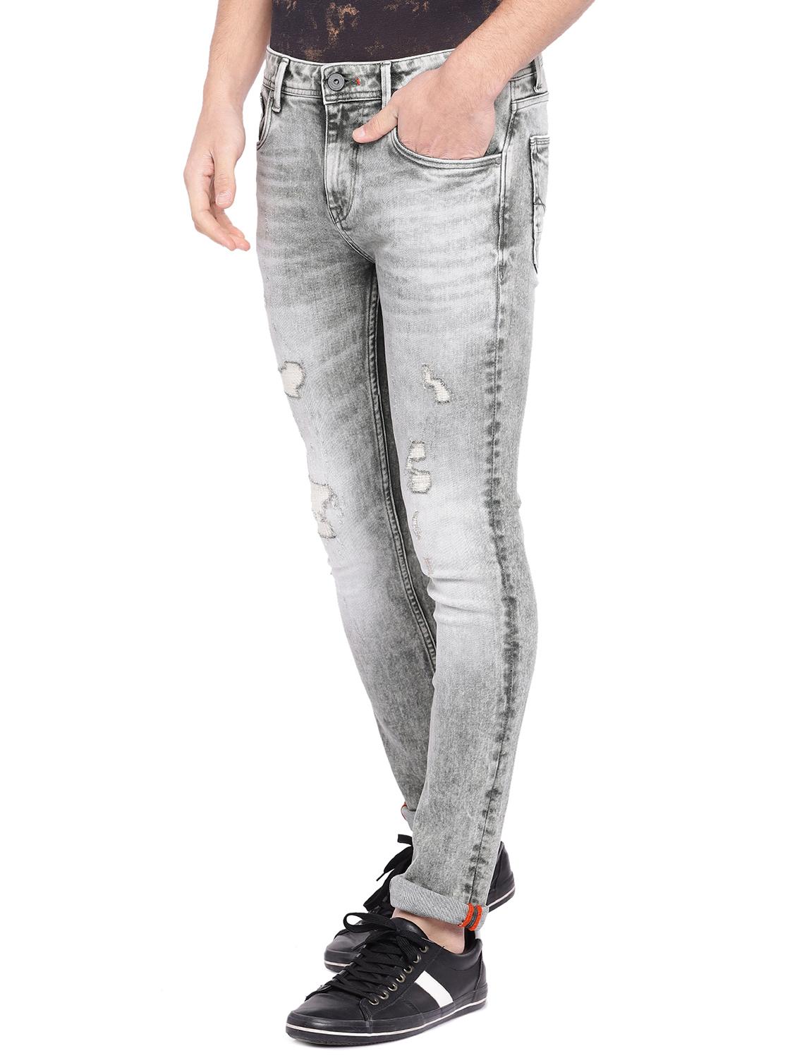 grey cotton ripped jeans - 15945535 - Zoom Image - 2