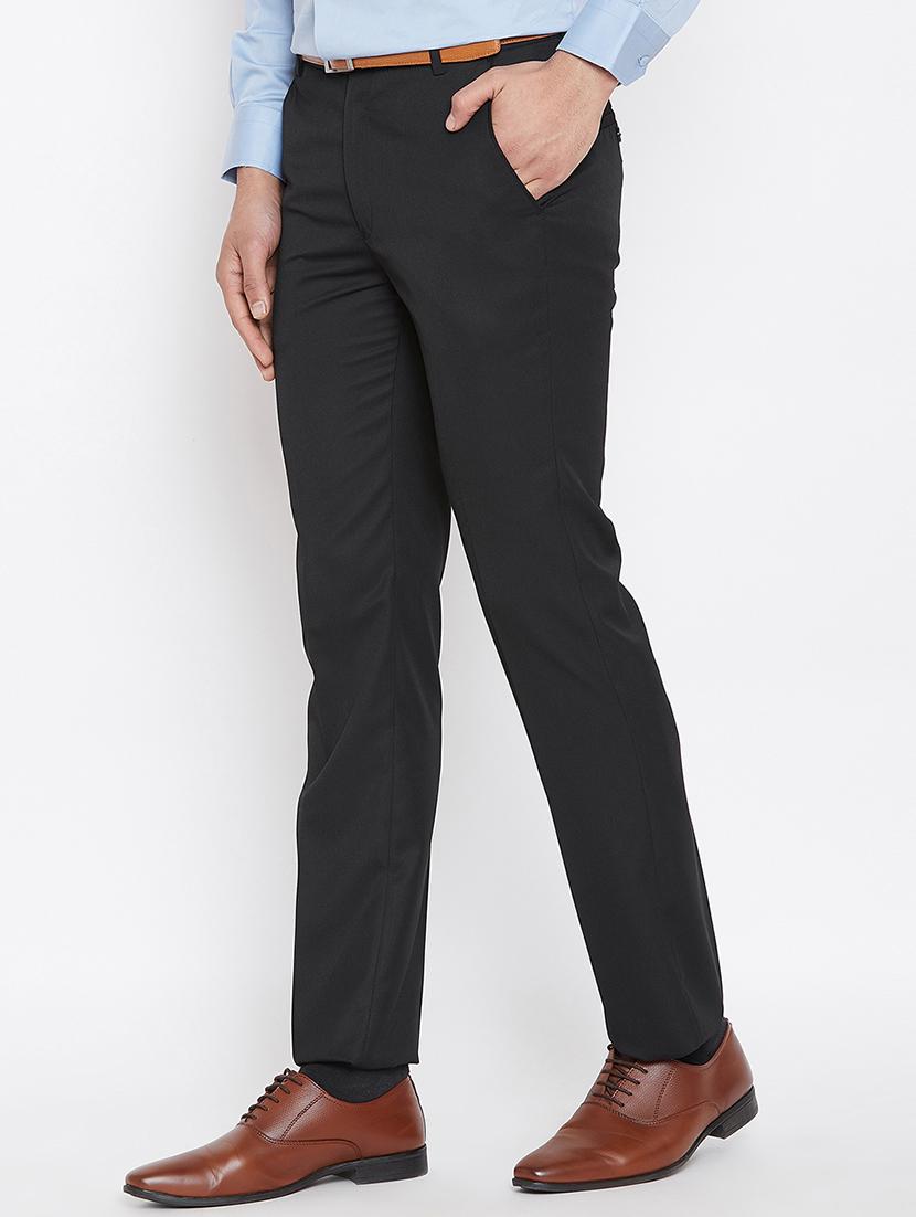black polyester flat front formal trouser - 15945638 - Zoom Image - 2