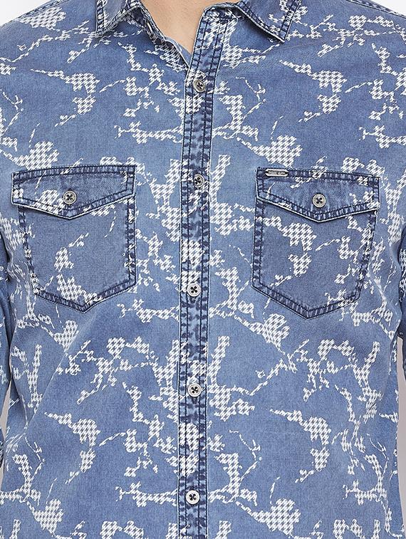 blue denim casual shirt - 15945642 - Zoom Image - 5