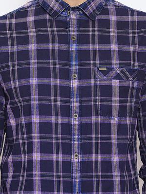 blue checkered casual shirt - 15945647 - Standard Image - 5