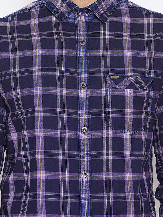 blue checkered casual shirt - 15945647 - Zoom Image - 5