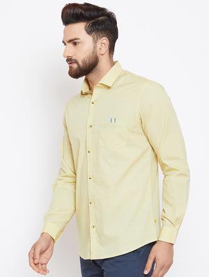 yellow printed casual shirt - 15945659 - Standard Image - 2