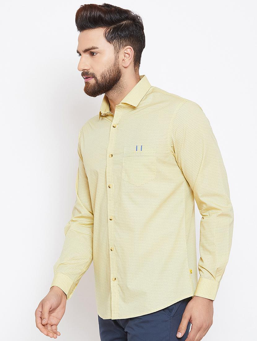 yellow printed casual shirt - 15945659 - Zoom Image - 2