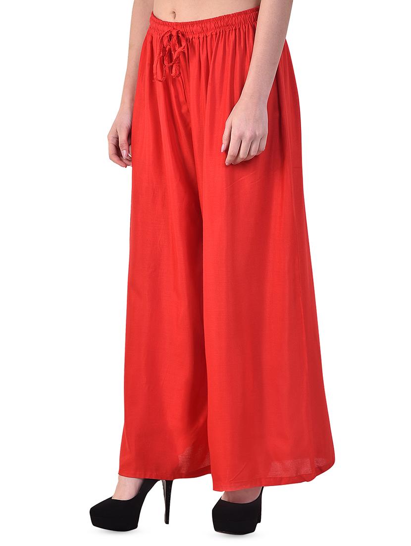 drawstring waist flared palazzo - 15945696 - Zoom Image - 2