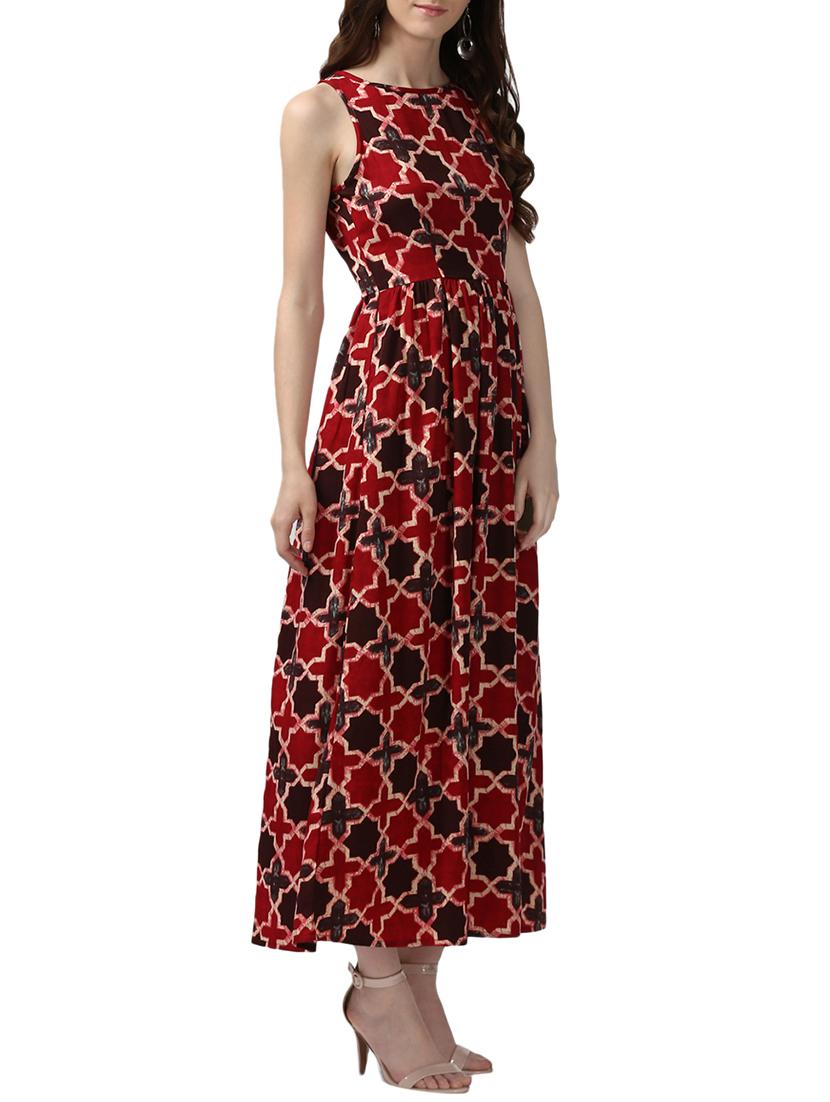 gathered flared maxi dress - 15945997 - Zoom Image - 2