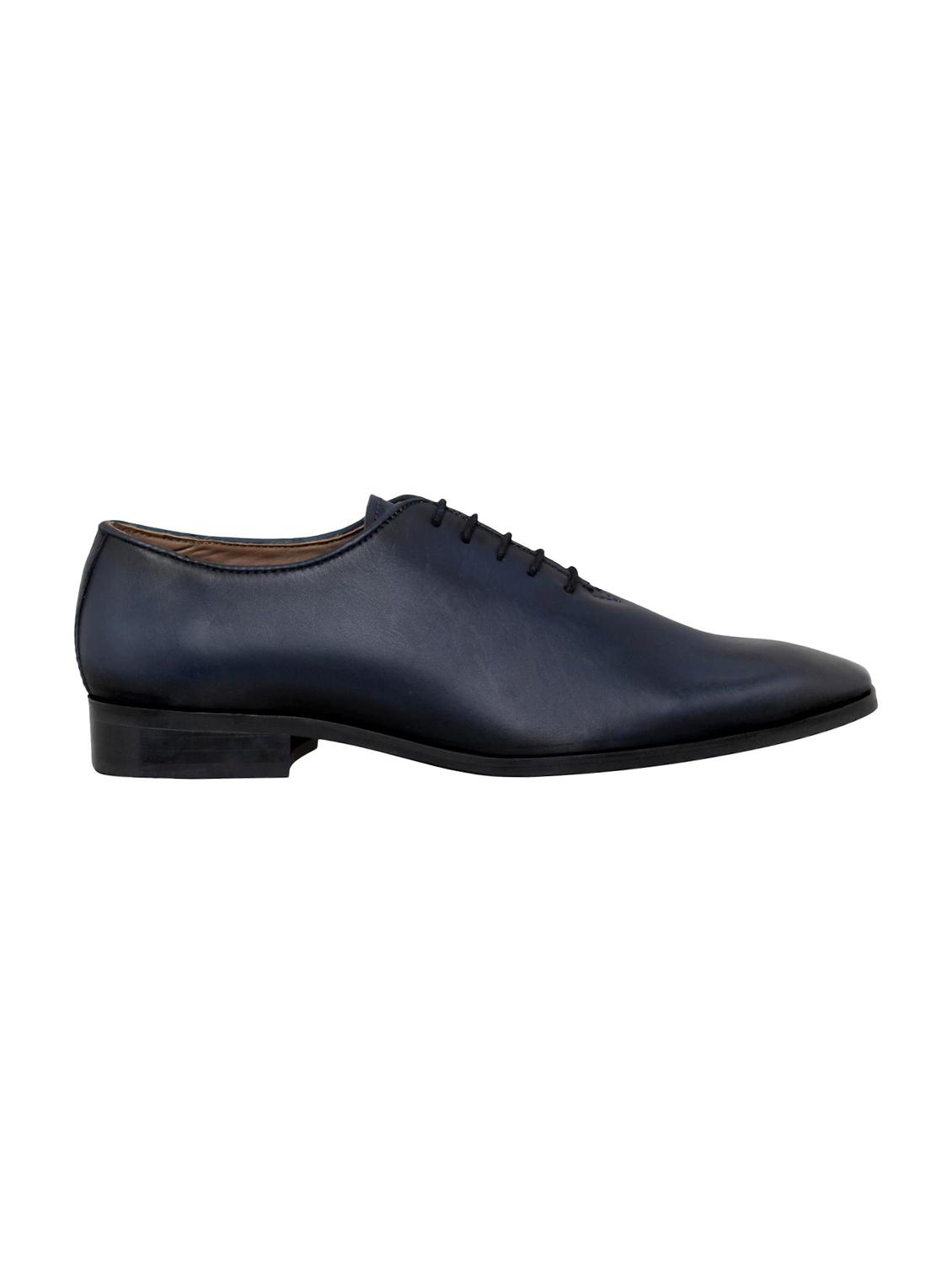 navy Leather lace-up oxfords - 15946008 - Zoom Image - 2
