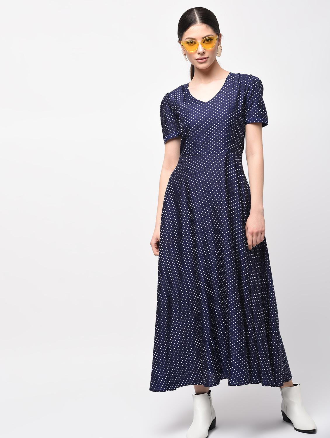 polka dots flared maxi dress - 15946333 - Zoom Image - 2